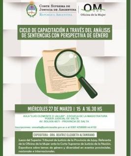 “Ciclo de capacitación a través del análisis de sentencias con perspectivas de género”