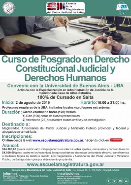 Inscripciones abiertas para el posgrado en Derecho Constitucional Judicial de la UBA