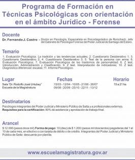 Formación en técnicas psicológicas forenses