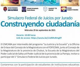 Salta participará de un simulacro de juicio por jurados con alumnos del secundario
