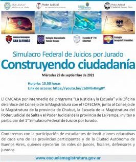 Salta participará de un simulacro de juicio por jurados con alumnos del secundario