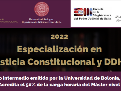 Especialización y máster en justicia constitucional y derechos humanos de la universidad de Bolonia