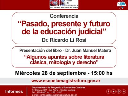 Conferencia "Pasado, presente y futuro de la educación judicial"