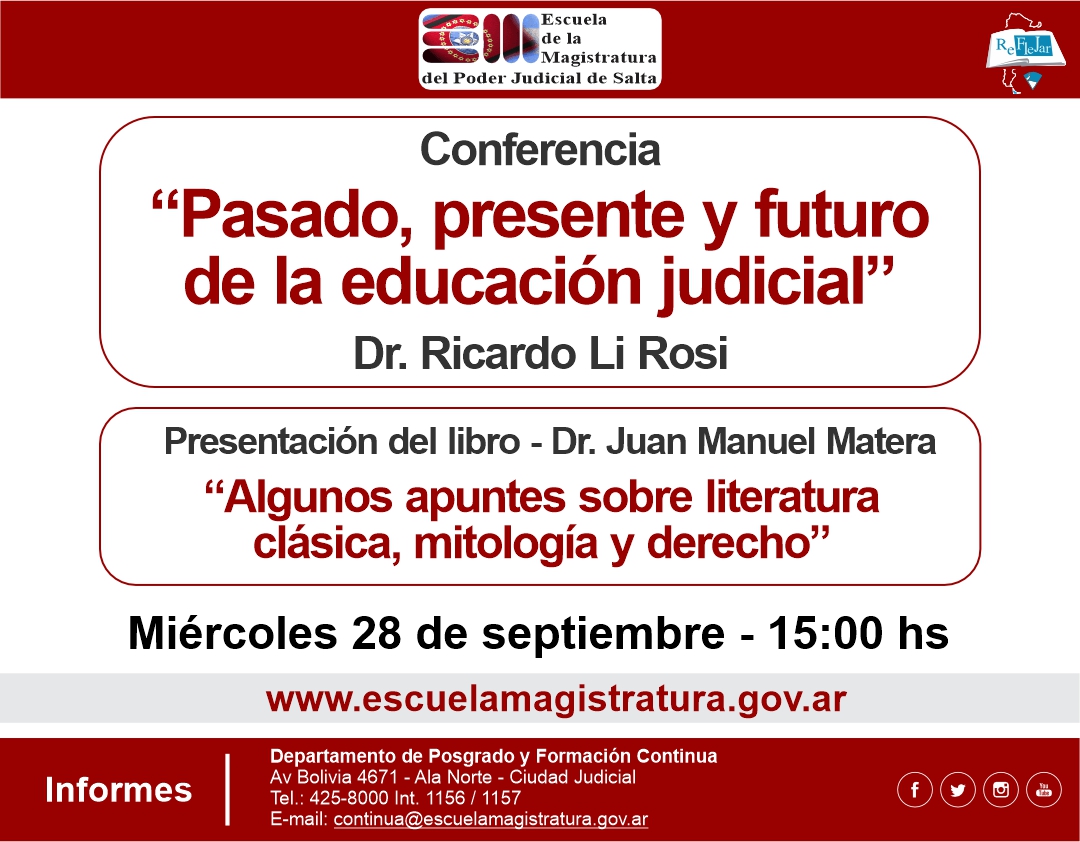 Conferencia "Pasado, presente y futuro de la educación judicial"