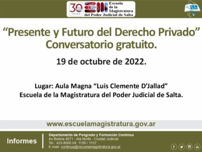 "Presente y Futuro del Derecho Privado" Conversatorio gratuito