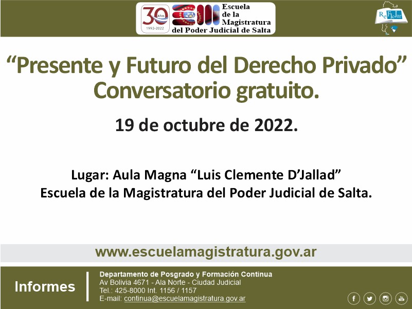 "Presente y Futuro del Derecho Privado" Conversatorio gratuito