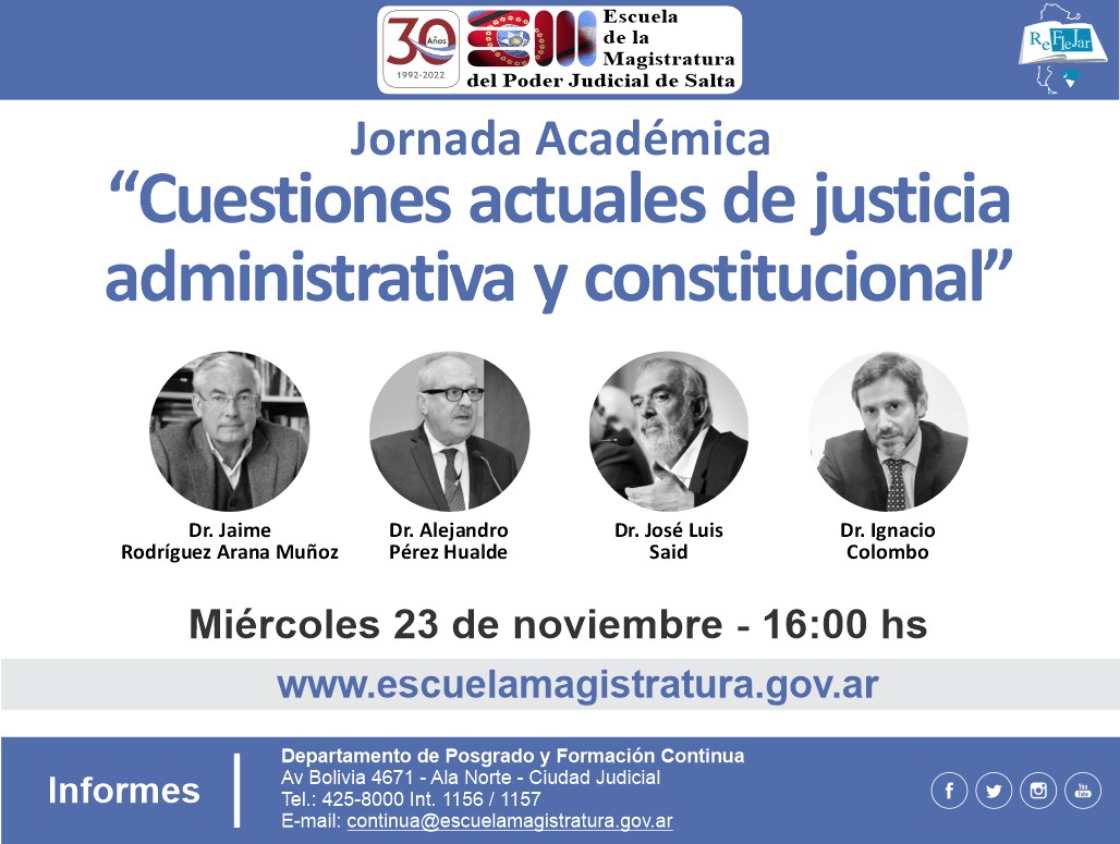 Jornada Académica “Cuestiones actuales de justicia administrativa y constitucional”