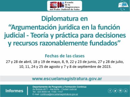 Diplomatura en Argumentación Jurídica en la Función Judicial - Teoría y Práctica para decisiones y recursos razonablemente fundados.