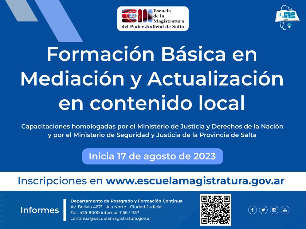 “Programa de Formación Básica en Mediación y Actualización en contenido local”