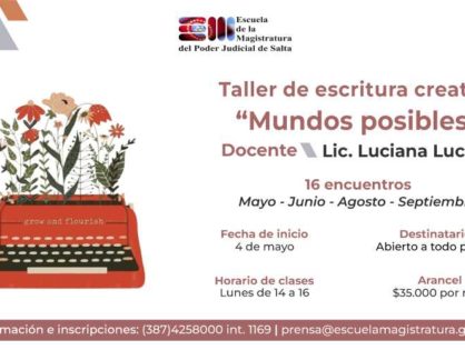 Inscripciones abiertas para el taller de escritura de la Escuela de la Magistratura