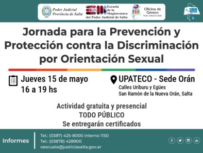 Jornada para la Prevención y Protección contra la Discriminación por Orientación Sexual
