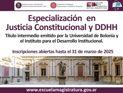 Especialización en Justicia Constitucional y Derechos Humanos de la Universidad de Bolonia - 2025