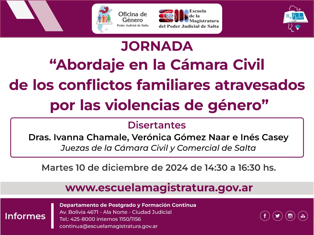 Abordaje en la Cámara Civil de los conflictos atravesados por las violencias de género