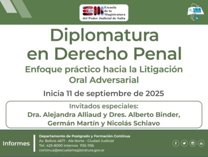 Diplomatura en Derecho Penal - Enfoque práctico hacia la Litigación Oral Adversarial