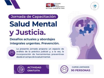 Jornada de Capacitación: “Salud Mental y Justicia. Desafíos actuales y abordajes integrales urgentes. Prevención”